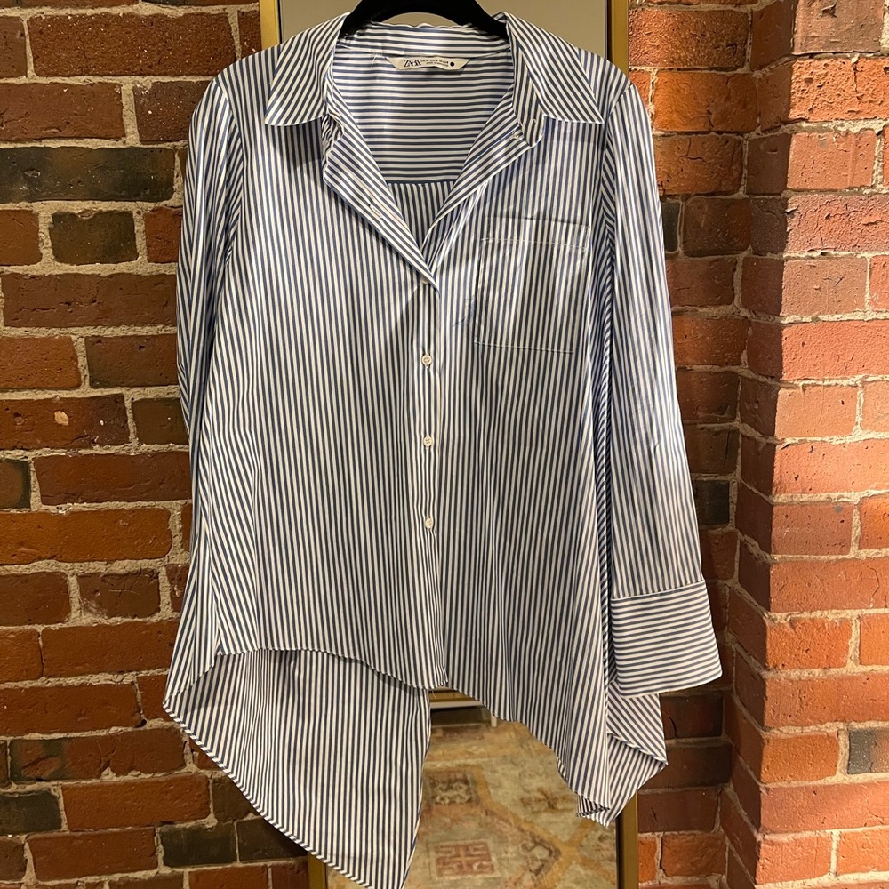 Zara Striped Button Front Shirt
